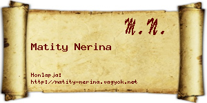 Matity Nerina névjegykártya